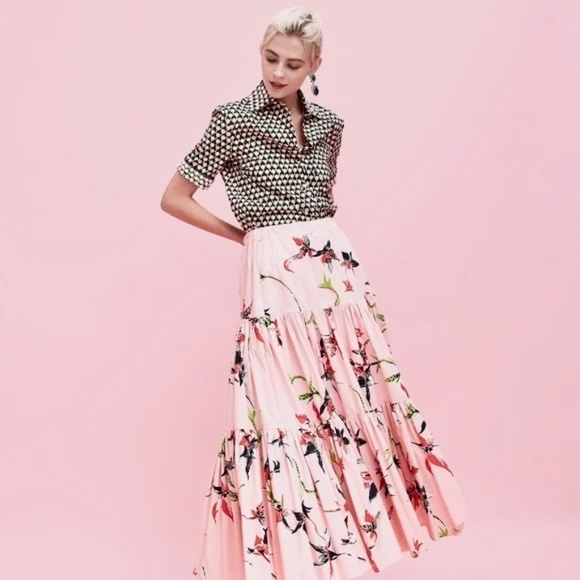 【La DoubleJ】 Big tieredコットンアンドシルク maxiスカート La DoubleJ Big tiered cotton and silk maxi skirt La DoubleJ